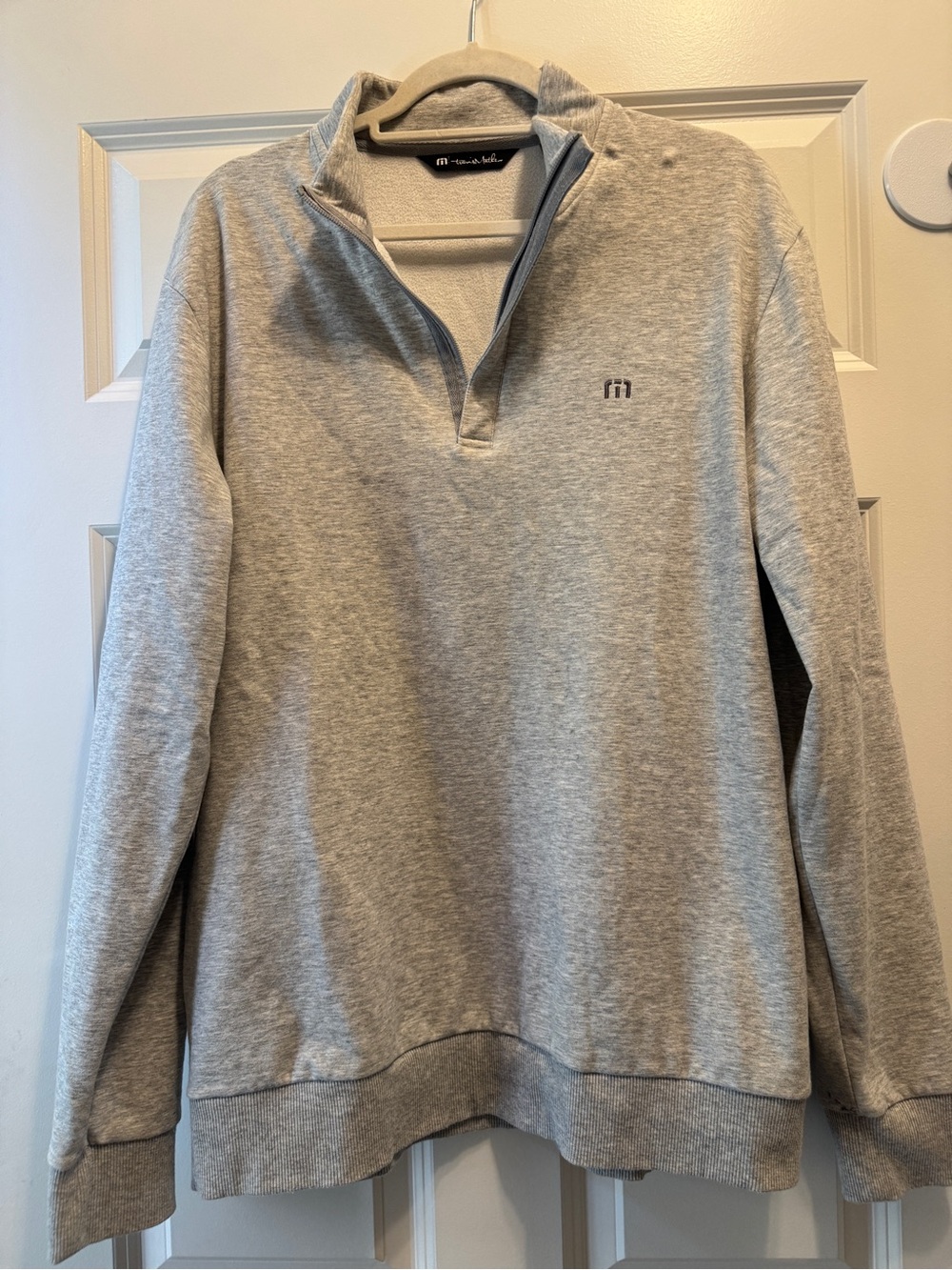 Travis Mathew Light Gray Heather Quarter-Zip Pullover
